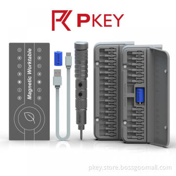 PKEY Mini Electric Screwdriver Cordless with 28pcs Bits